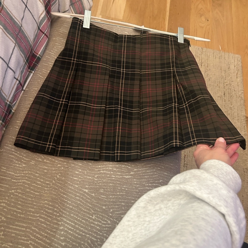 Plaid pleated Women's mini Skirt